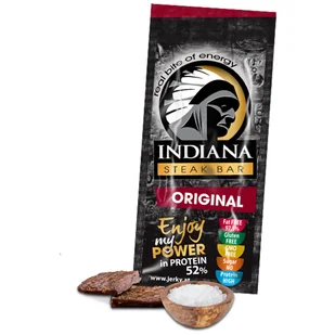Mięso suszone Indiana Jerky Steak Bar Original 20g - Zdrowa żywność - miniaturka - grafika 1