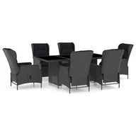 Meble ogrodowe - vidaXL 7-cz. zestaw mebli ogrodowych, poduszki, rattan PE, ciemnoszary 3060136 - miniaturka - grafika 1
