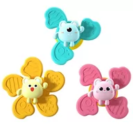 Zabawki interaktywne dla dzieci - Zestaw Grzechotek Kręcą Się Na Przyssawce 3 Sztuki U546 - miniaturka - grafika 1