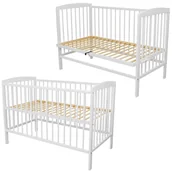 Łóżeczka i kojce - 2w1 Łóżeczko dostawne 120x60(67) Andrzej białe norma UE wysoka jakość - miniaturka - grafika 1