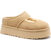 Kapcie damskie - UGG Skórzane mule W Bea Mary Jane | z dodatkiem wełny - miniaturka - grafika 1