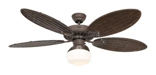 Wentylator sufitowy Classic Royal 132 cm Brązowy antyczny Rattan antyczne łopatki z oświetleniem - Wentylatory sufitowe - miniaturka - grafika 1
