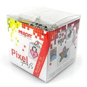 Breloczki dla dzieci - Pracht Creatives Hobby Pixel P90033-63501 Fun craft set 16 dla dzieci, prosty system wtykowy z małymi kamieniami z bioplastu do zaprojektowania 4 breloków (medalionów), bez prasowania i klejenia - miniaturka - grafika 1