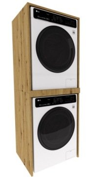 Szafka na pralkę i suszarkę Slim Słupek Dąb Artisan 180x66x51,2