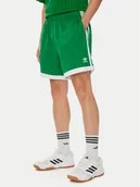 Spodenki męskie - adidas Szorty sportowe Mock Eyelet IZ2448 Zielony Regular Fit - miniaturka - grafika 1