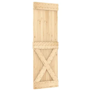 Drzwi przesuwne z osprzętem, 70x210 cm, lite drewno sosnowe 8721012080935 - Drzwi wewnętrzne - miniaturka - grafika 4