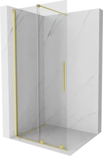 Mexen Velar drzwi prysznicowe rozsuwane Walk-in 90 cm, transparent, złote szczotkowane - 871-090-000-03-55 - Ścianki i drzwi prysznicowe - miniaturka - grafika 1