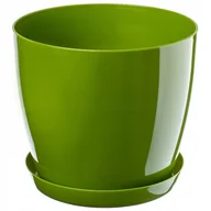 Donice - Doniczka Agen z podstawką 20 cm, zielona - miniaturka - grafika 1