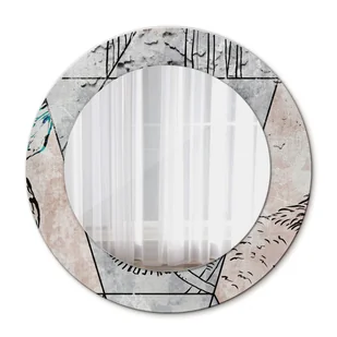 Okrągłe Lustro Ścienne Abstrakcja zwierzęta 50cm - Lustra - miniaturka - grafika 1