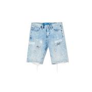 Spodenki męskie - Cropp - Szorty jeansowe comfort - Niebieski - miniaturka - grafika 1