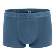 Majtki męskie - Bokserki męskie klasyczne majtki bawełniane DEEP niebieskie M Pako Jeans - miniaturka - grafika 1
