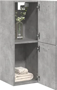 vidaXL Szafka łazienkowa betonowa szara 30x30x80 cm materiał drewnopochodny - Szafki łazienkowe - miniaturka - grafika 1