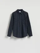 Koszule męskie - Reserved - Koszula regular fit w kratę - granatowy - miniaturka - grafika 1