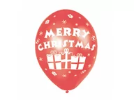 Balony i akcesoria - AMSCAN Balony lateksowe Merry Christmas - 27,5 cm - 6 szt. - miniaturka - grafika 1