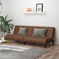 Sofy i kanapy - 2-osobowa sofa, brązowa, sztuczna skóra - miniaturka - grafika 1