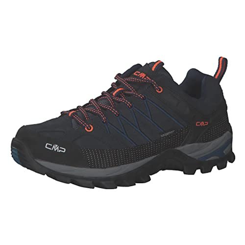 CMP Męskie buty trekkingowe Rigel Low Wp, Niebieski Flash Pomarańczowy, 10 UK
