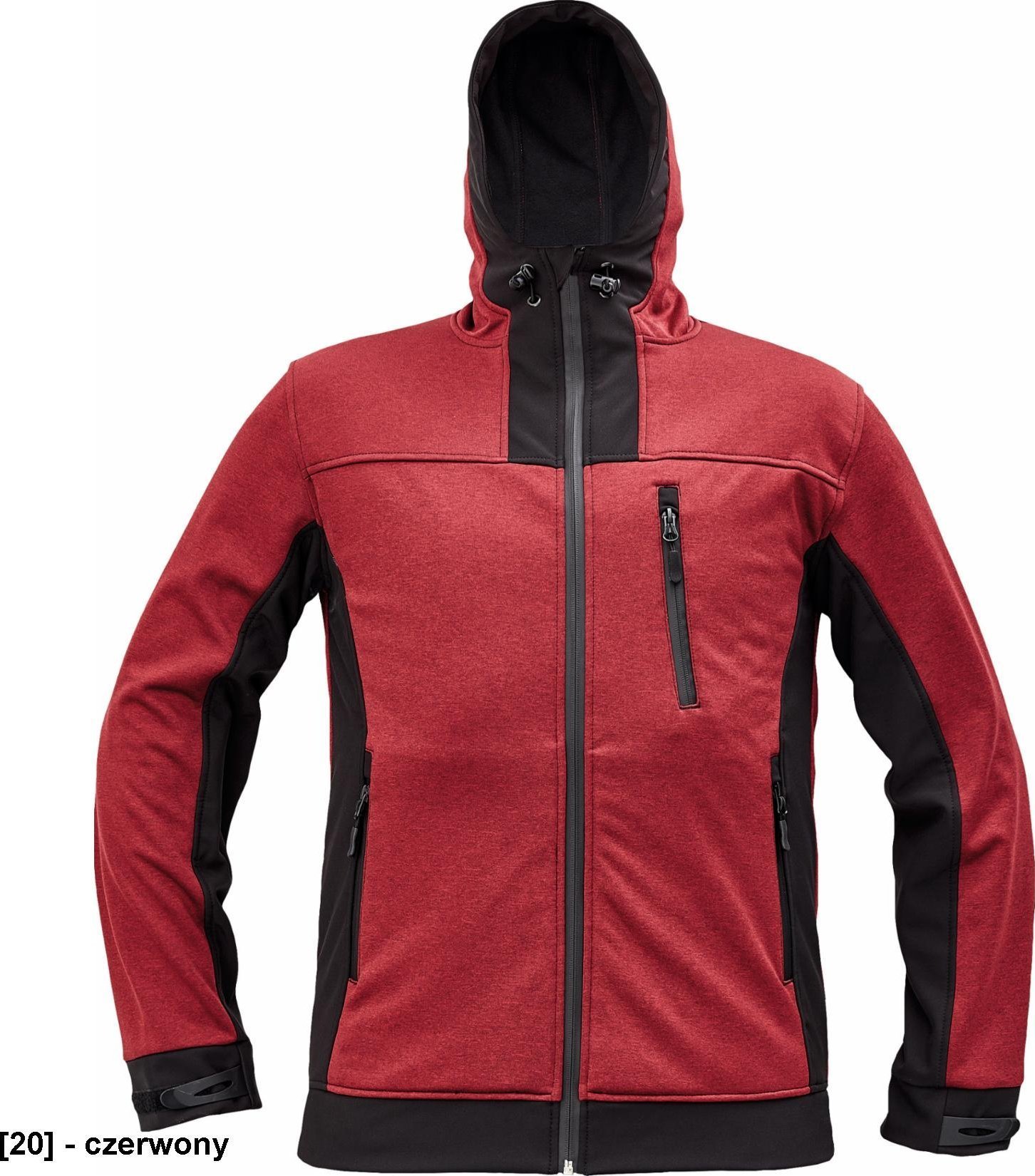 CERVA HUYER - kurtka softshellowa, poliester/spandex, rozm. xs-3xl, - czerwony S