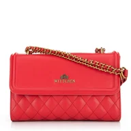 Torebki damskie - Damska listonoszka ze skóry naturalnej w pikowanie czerwona - miniaturka - grafika 1