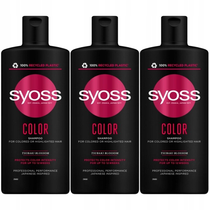 Syoss Szampon Pielęgnujący do Włosów Farbowanych Intense Color 3x440ml