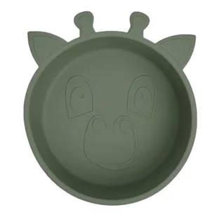 Nuuroo silikonowa miseczka głęboka GIRAF Dusty Green - Miseczki i talerzyki dla dzieci - miniaturka - grafika 1