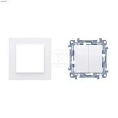 Wyłączniki światła i elektryczne - Łącznik świecznikowy (moduł) 10AX, 250V~, szybkozłącza, biały Simon10 + Ramka 1-krotna - uniwersalna poziom i pion, biały Simon10 - miniaturka - grafika 1