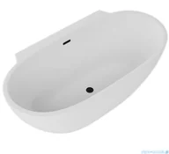 Wanny z hydromasażem - ScandiBath Mandal wanna wolnostojąca/przyścienna z korkiem i przelewem CZARNYM 150x77cm  Q360S-1501OEMBL - miniaturka - grafika 1