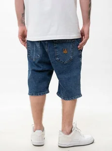 KRÓTKIE SPODENKI JEANSOWE SZORTY BAGGY Męskie CIEMNE NIEBIESKIE Jigga L - Spodenki męskie - miniaturka - grafika 1