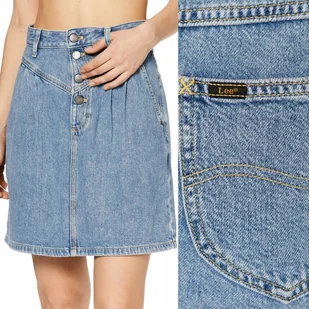 Lee 80'S MINI SKIRT Frosted Blue zapinana z przodu jeansowa spódniczka W27 - Spódnice Lee 80'S MINI SKIRT Frosted Blue zapinana z przodu jeansowa spódniczka W27 - Spódnice - miniaturka - grafika 1