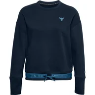 Kurtki i kamizelki sportowe damskie - Damska bluza treningowa UNDER ARMOUR Project Rock CC Fleece Crew - miniaturka - grafika 1