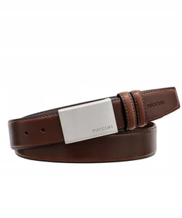 Pasek Męski Do Spodni Skórzany Skóra Naturalna PUCCINI Brąz PAM05(3.5)M 2A - Paski - miniaturka - grafika 1