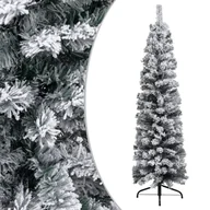 Choinki - vidaXL Smukła sztuczna choinka pokryta śniegiem, zielona, 150 cm, PVC - miniaturka - grafika 1