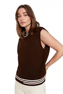Bluzy damskie - TRENDYOL Damska bluza Triko Süveter z kolorową bluzą, brązowa, M, brązowy, M - miniaturka - grafika 1