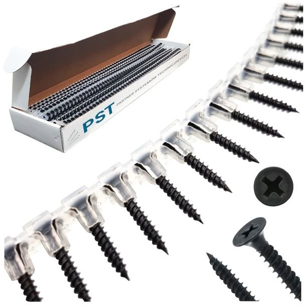 Wkręty Na Taśmie 3,5x25 Do Metalu Płyt Gips Gk 25mm 1000 Szt.