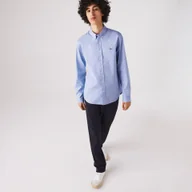 Koszule męskie - Lacoste Męska Bawełniana Koszula w Kratę Premium Regular Fit - miniaturka - grafika 1
