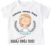 Koszulki dla dziewczynek - Koszulka na komunię, pamiątka pierwsze komunii świętej - miniaturka - grafika 1