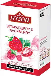 HYSON TEA (PVT) LTD, SRI LANKA Hyson Herbata Czarna Truskawka i Malina 20 torebek BLACK TEA STRAWBERRY &amp; RASPBERRY 20 ENVELOPE bags HYSON-04-11 - Herbata - miniaturka - grafika 1