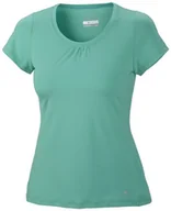 Koszulki i topy damskie - Columbia Damska koszulka funkcyjna z krótkim rękawem, Trail Crush Short Sleeve Top zielony Glaze Green XL - miniaturka - grafika 1