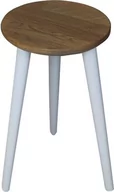 Taborety i hokery - Taboret lub hocker okrągły z litego dębu Ash Grey, Wykończenie nogi - Buk - farba szara, Wysokość [cm] - 47, Średnica siedziska [cm] - 30 - miniaturka - grafika 1