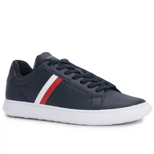 Buty sportowe męskie - Buty Tommy Hilfiger Corporate Cup FM0FM04275-DW5 - granatowe - grafika 1