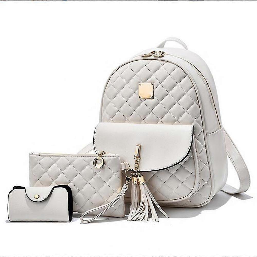 Elegancki skórzany plecak damski - plecaki 3 w 1 casual daypack, biały