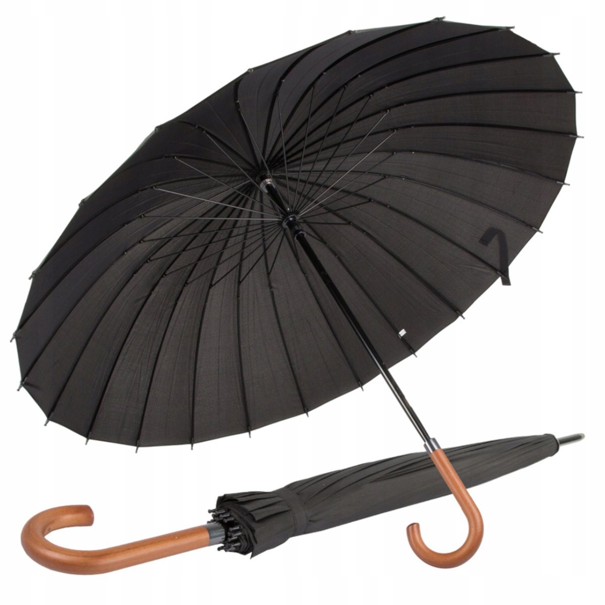 DUŻY PARASOL RZĄDOWY PARASOLKA ELEGANCKI WYTRZYMAŁY SOLIDNY XXL 24 PREMIUM