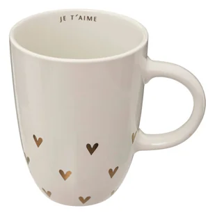Kubek ceramiczny biały z serduszkami FLORAL, 440 ml - Kubki - miniaturka - grafika 1