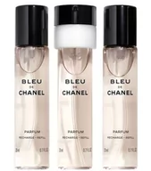 Wody i perfumy męskie - Chanel Bleu Parfum 3x20ml Twist And Spray WKŁADY + atomizer - miniaturka - grafika 1