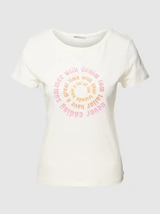 T-shirt z nadrukiem z logo - Koszulki i topy damskie - miniaturka - grafika 1