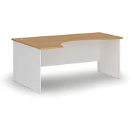Biurka - Biurko narożne PRIMO WHITE, 1800 x 1200 mm, lewe, biały/buk - miniaturka - grafika 1
