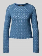 Swetry damskie - Sweter z dzianiny o kroju regular fit z ażurowej dzianiny model ‘NEW FABIENNE’ - miniaturka - grafika 1