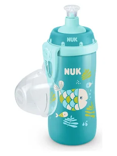 NUK Butelki (2 szt.) w kolorze turkusowym do nauki picia - 300 ml - Sztućce dla dzieci - miniaturka - grafika 1