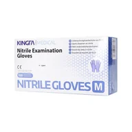 Rękawiczki jednorazowe - Kingfa Medical, Jednorazowe rękawiczki z nitrylu, Fioletowy, rozmiar M, 100 szt. - miniaturka - grafika 1