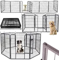 Sprzęt podróżny i transportery dla psów - KOJEC DLA PSA PSÓW ZWIERZĄT MODUŁOWY ZAGRODA KLATKA WYBIEG 8 PANELI 100 cm - miniaturka - grafika 1