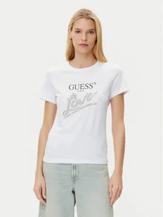 Guess T-Shirt W5GI05 I3Z14 Biały Regular Fit - Koszulki i topy damskie - miniaturka - grafika 1